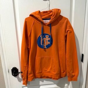 Gators Retro Vintage UF Emblem Hoodie Sweatshirt in Orange and Blue